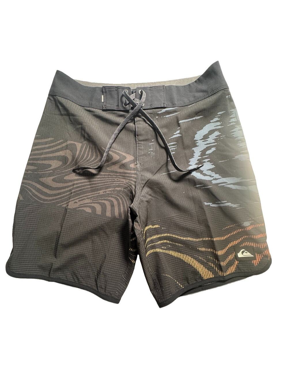 Quiksilver Highline Boardshorts Mens 29 Black Gray Stretch Surf Swim Trunks